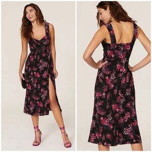 Floral Black and Pink Women's Dress